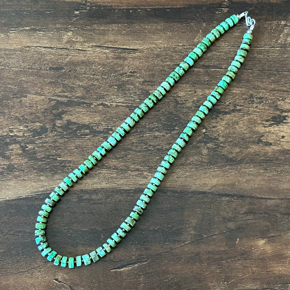 Sonoran Gold Turquoise Sterling Heishi-Style Beaded Necklace