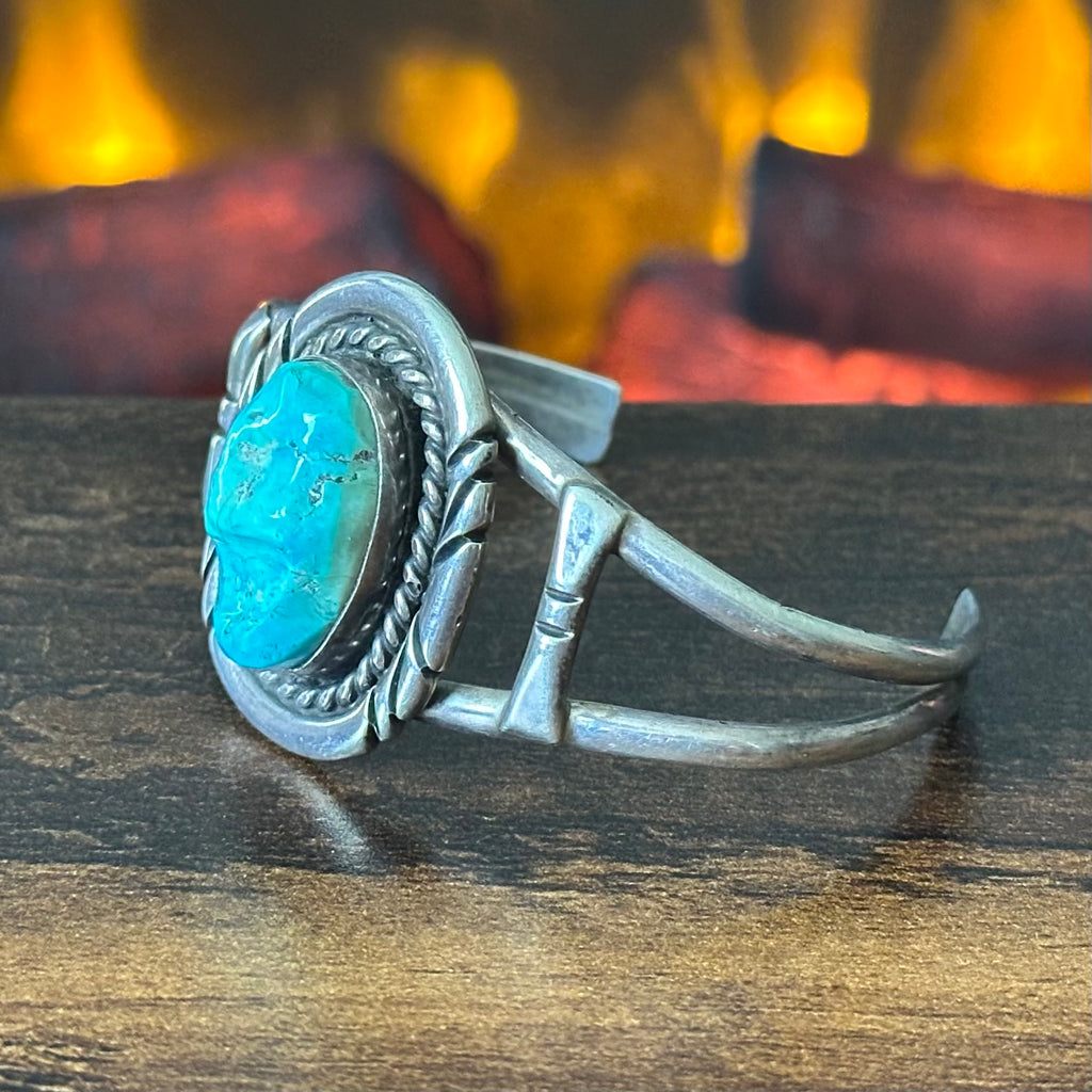DV Signed Turquoise Twist Wire Cuff