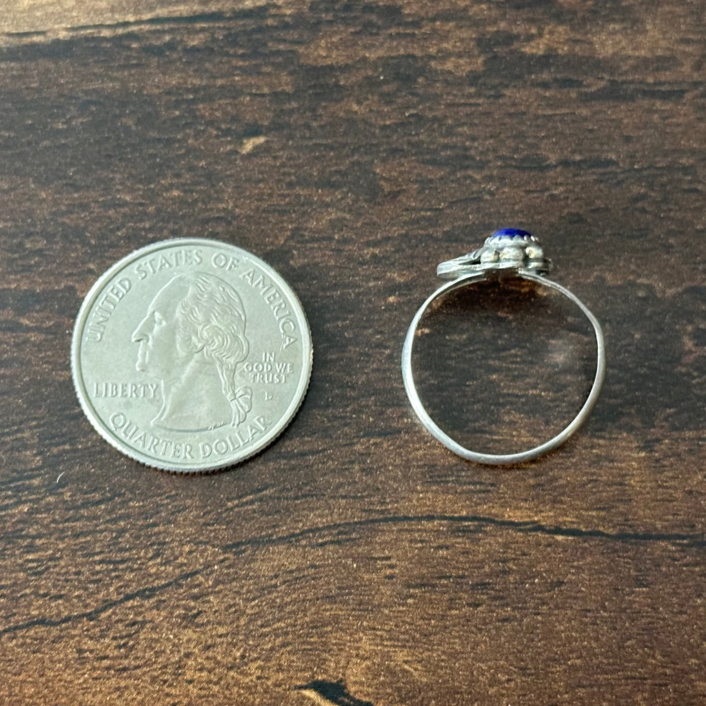 Lapis Sterling Raindrop Leaf Ring