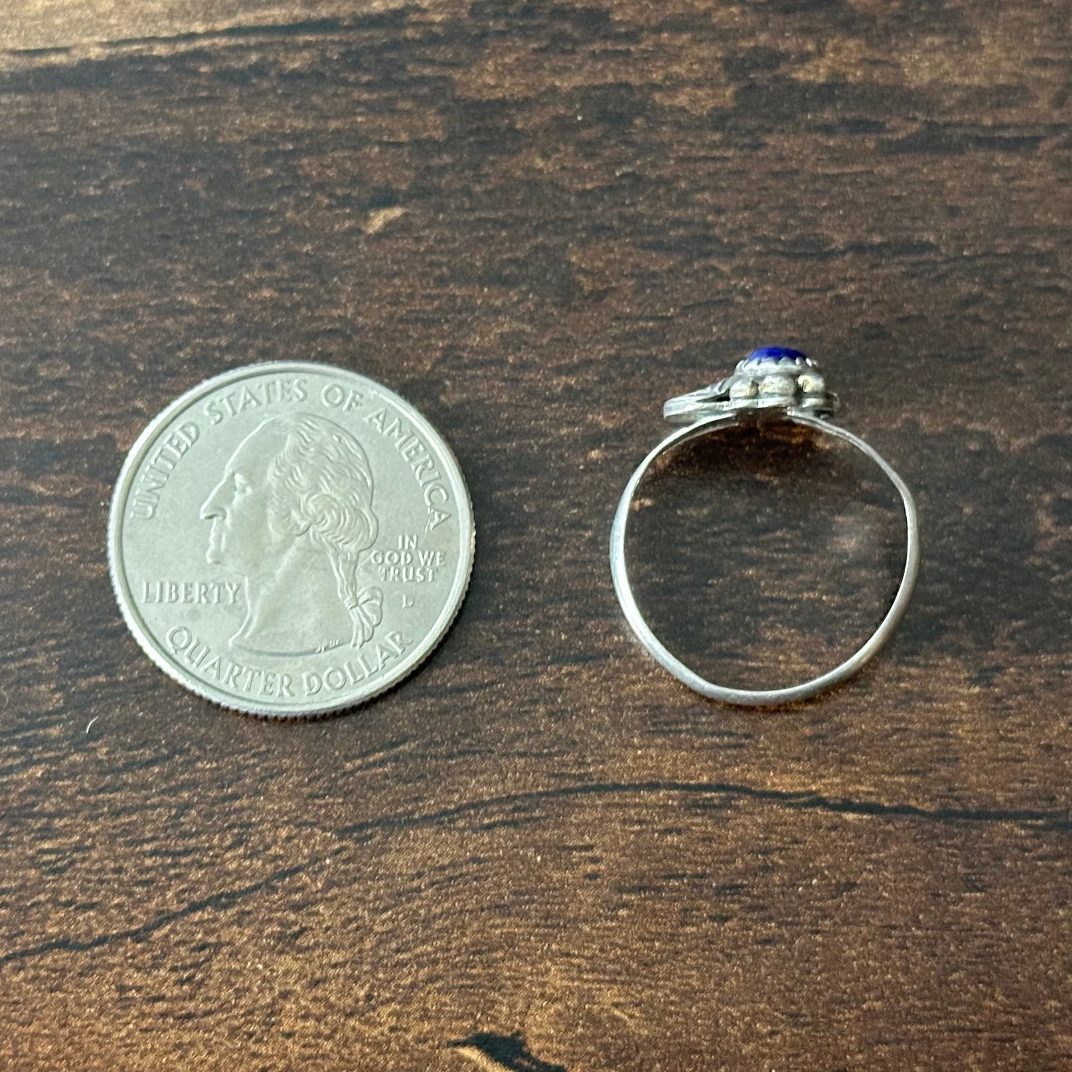 Lapis Sterling Raindrop Leaf Ring