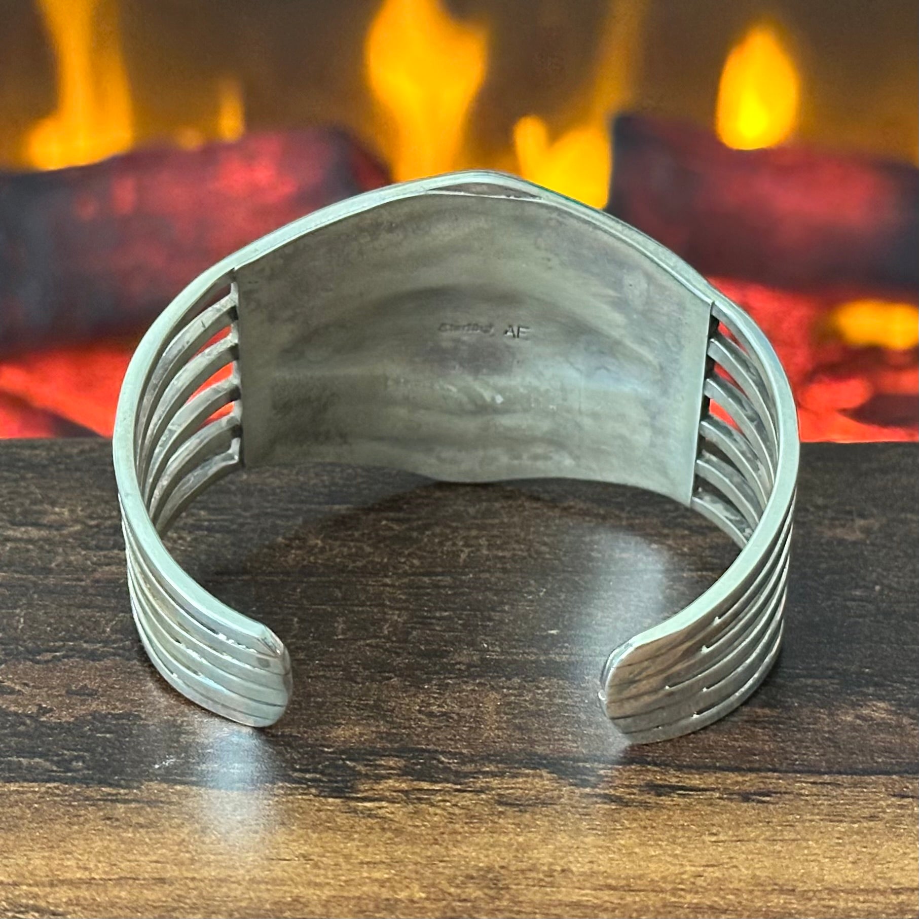 Navajo Andrew Enrico Opal Sterling Statement Inlay Cuff