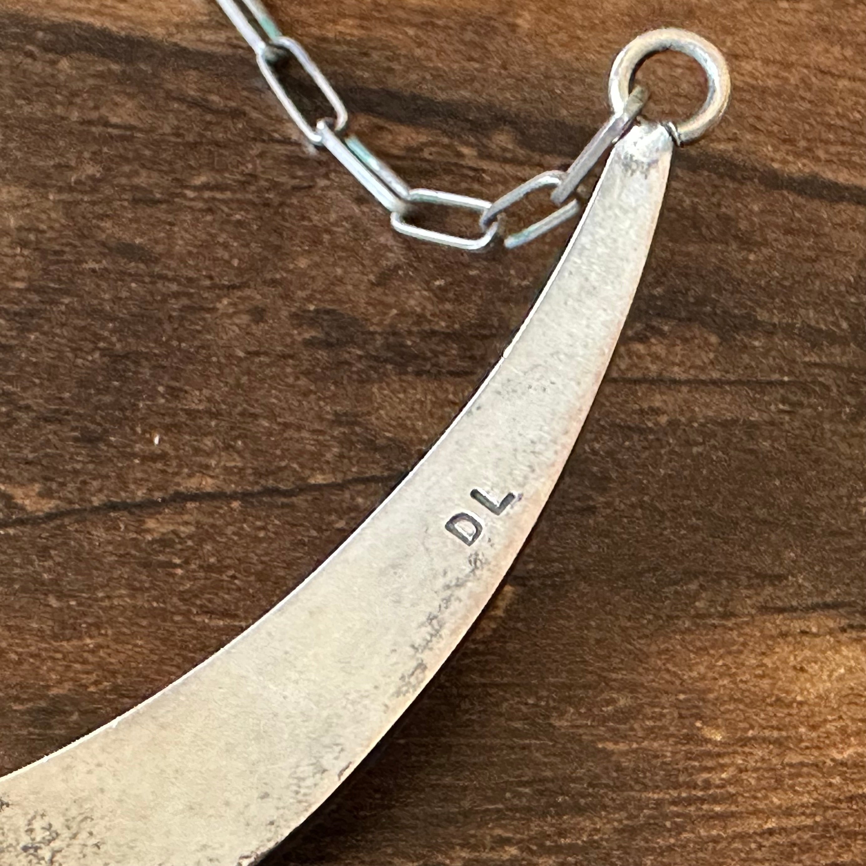 DL Signed Sterling Overlay Bear Pendant Statement Necklace