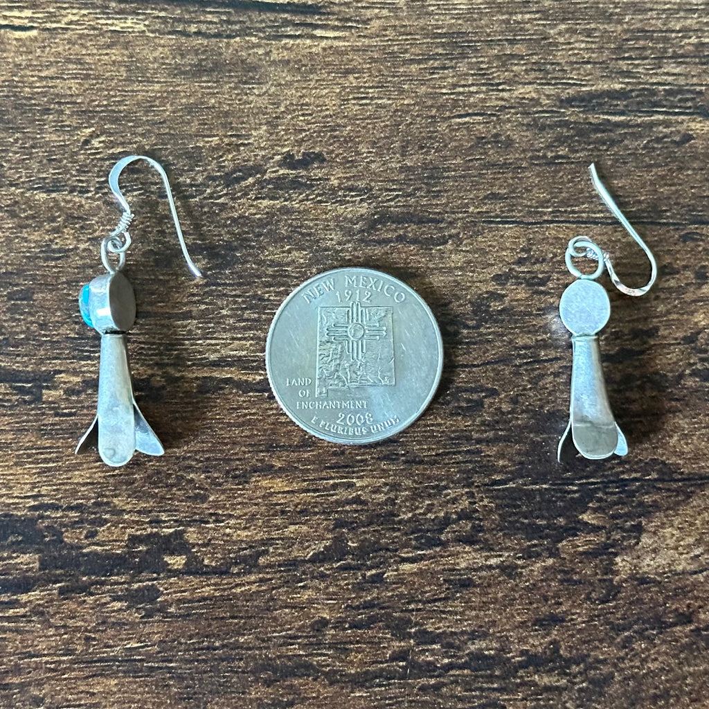 Turquoise Sterling Blossom Dangle Earrings
