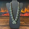 Vintage Turquoise 181 Stone Sterling Needlepoint Squash Blossom