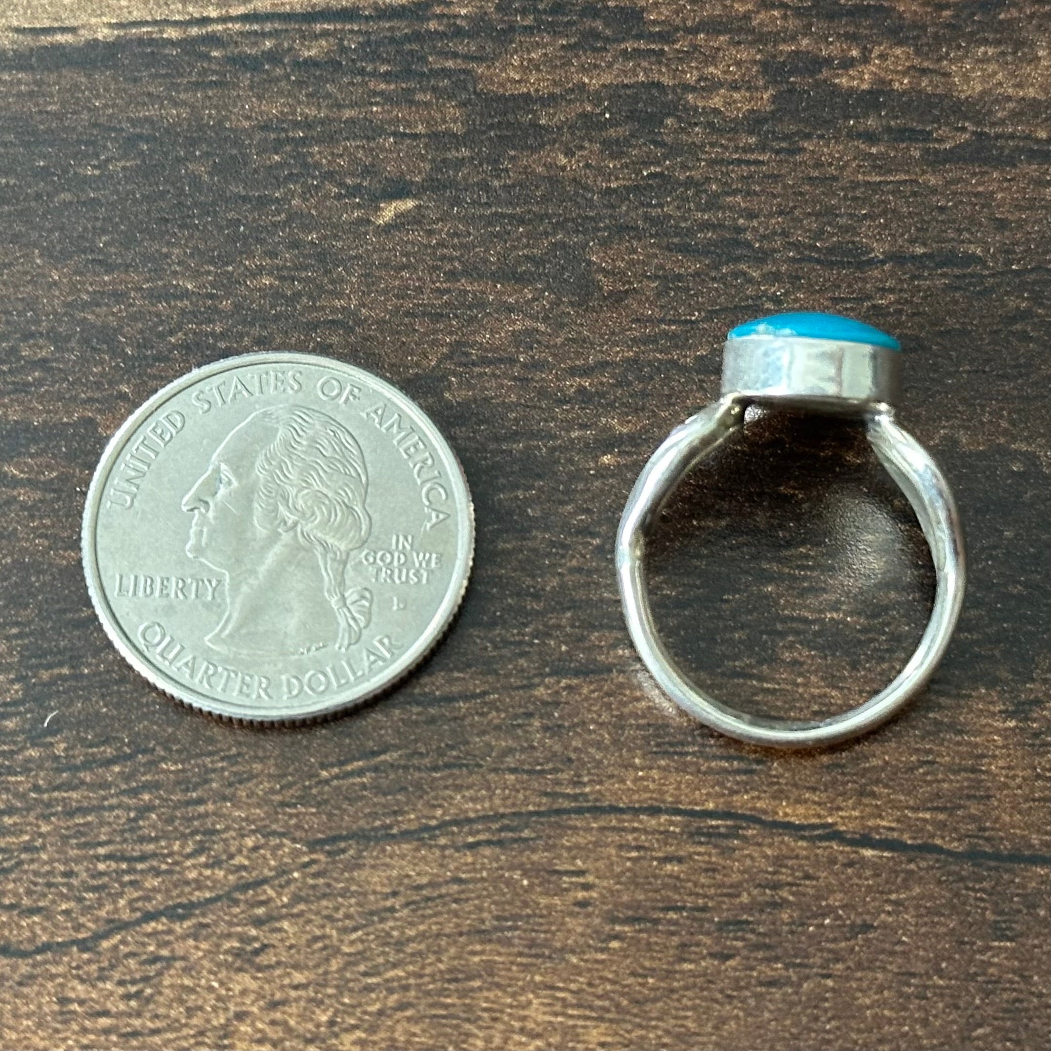 Kingman Turquoise Sterling Raindrop Ring