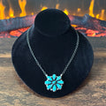 Navajo Tricia Smith Turquoise 9 Stone Sterling Floral Cluster Pendant Necklace