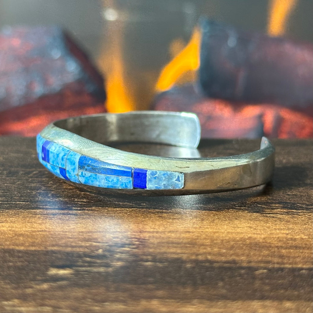 Isleta Pete Sanchez Lapis Sterling Inlay Cuff