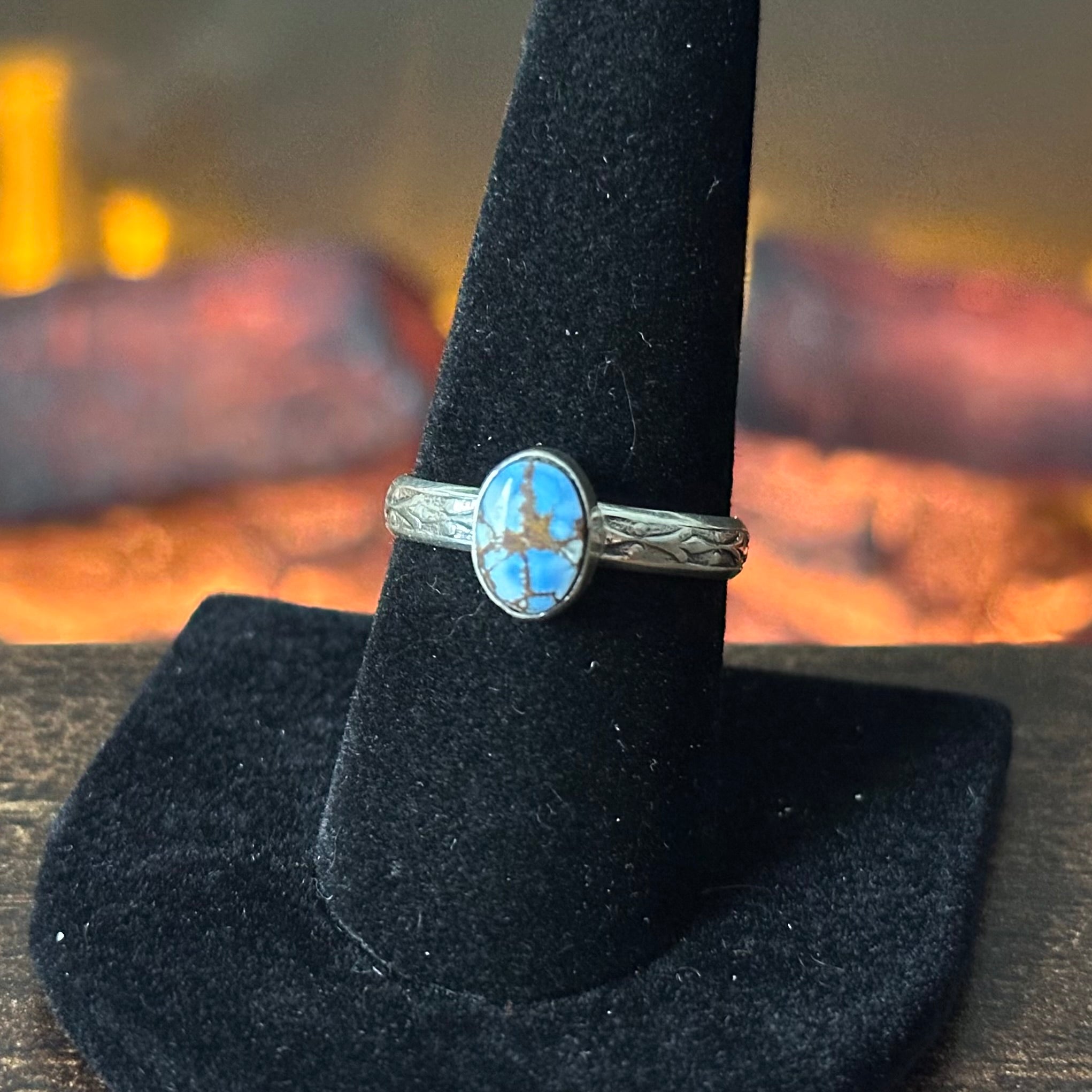 Navajo Robinson Martinez Golden Hills Turquoise Sterling Ring