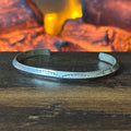 Sterling Hand Stamped Carinated Stacker Cuff