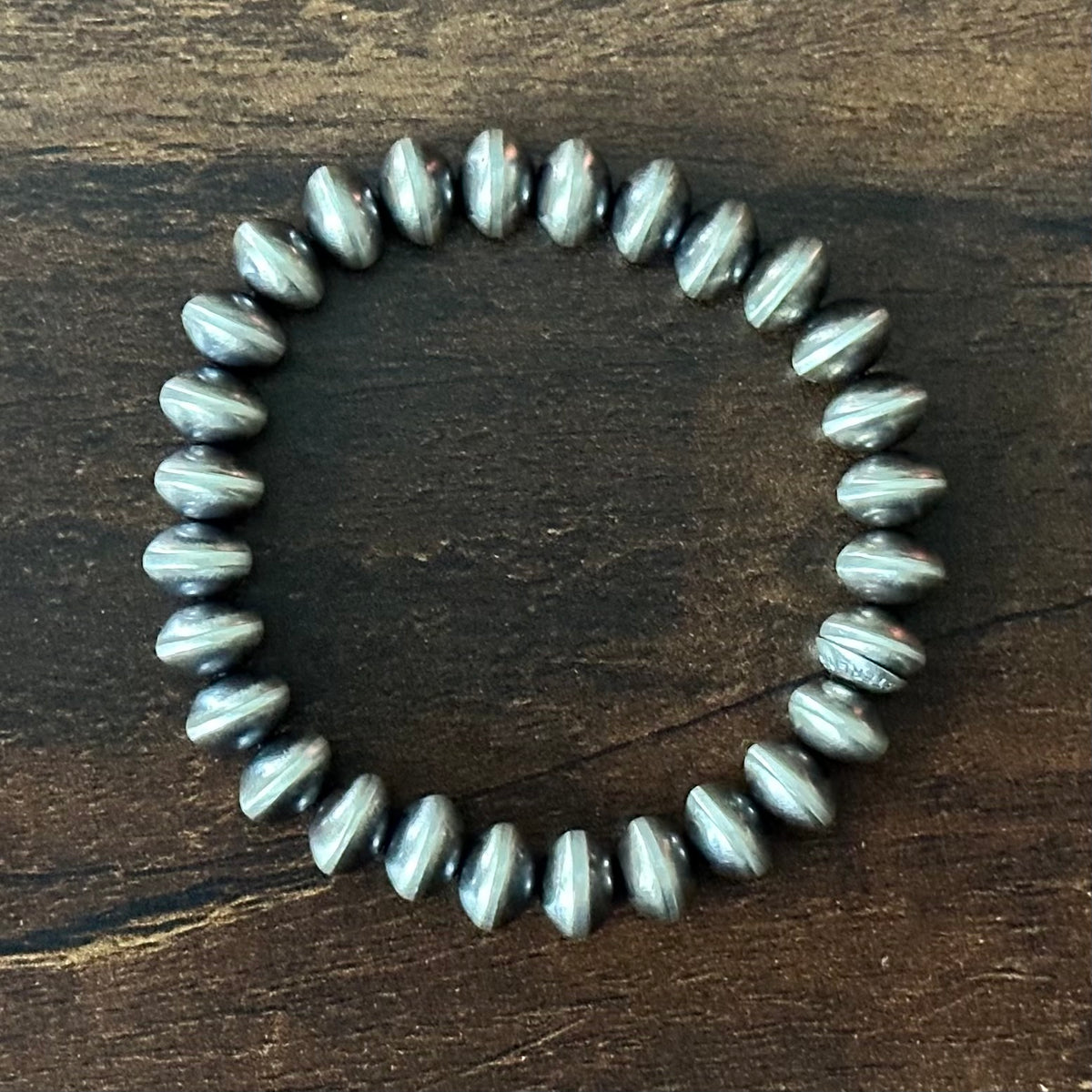 Navajo Dorinda Mariano Handmade Sterling Saucer Bead Bracelet