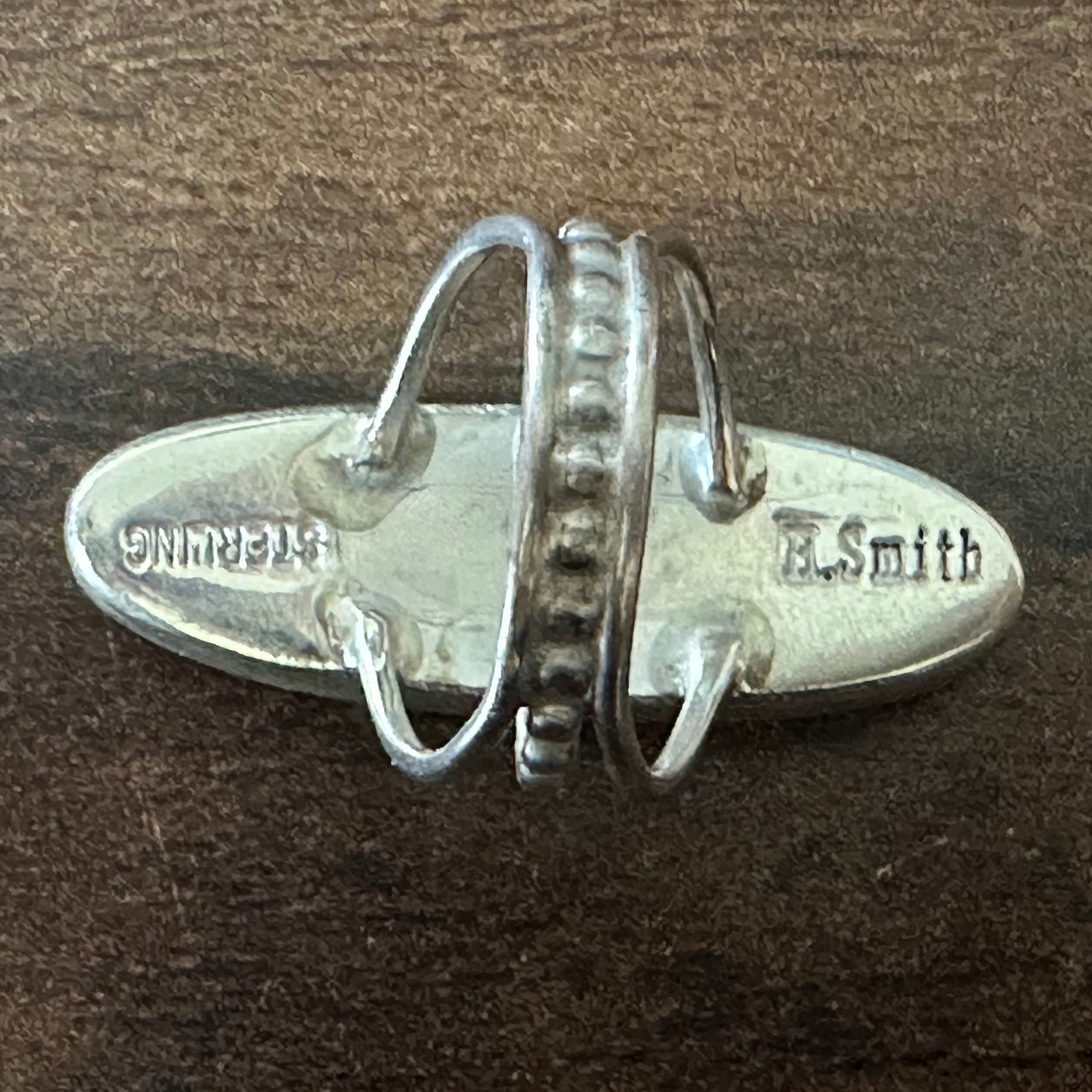 Navajo Harold Smith Kingman Turquoise Sterling Inlay Ring