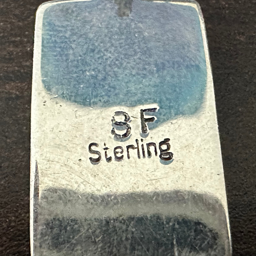 Navajo Steve Francisco Lapis Gaspeite Opal Sterling Geometric Inlay Pendant