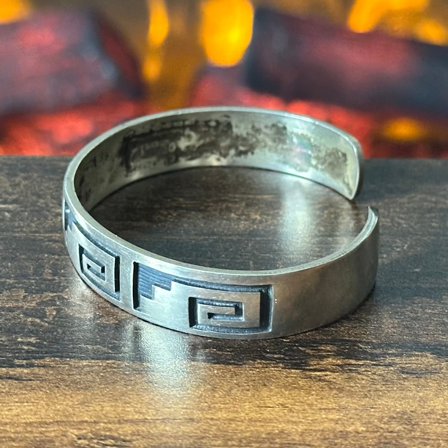 IY EY Signed Sterling Overlay Stacker Cuff