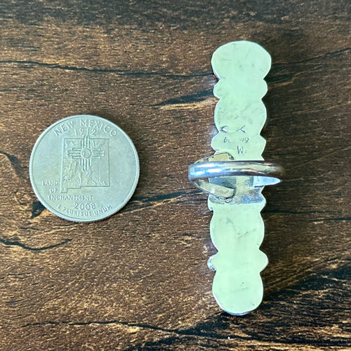 M Signed Sonoran Gold Turquoise 5 Stone Sterling Raindrop Ring