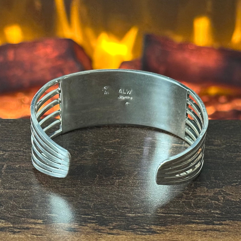 Zuni Anson & Leticia Wallace Turquoise 40 Stone Sterling 6 Shank Inlay Cuff