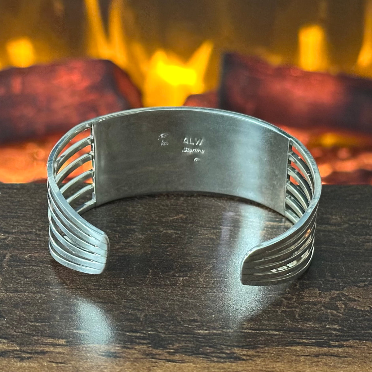 Zuni Anson & Leticia Wallace Turquoise 40 Stone Sterling 6 Shank Inlay Cuff