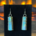 Opal Sterling Inlay Dangle Earrings
