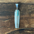 Navajo Bernice Bonney Turquoise 5 Stone Sterling Snake Eye Feather Pendant