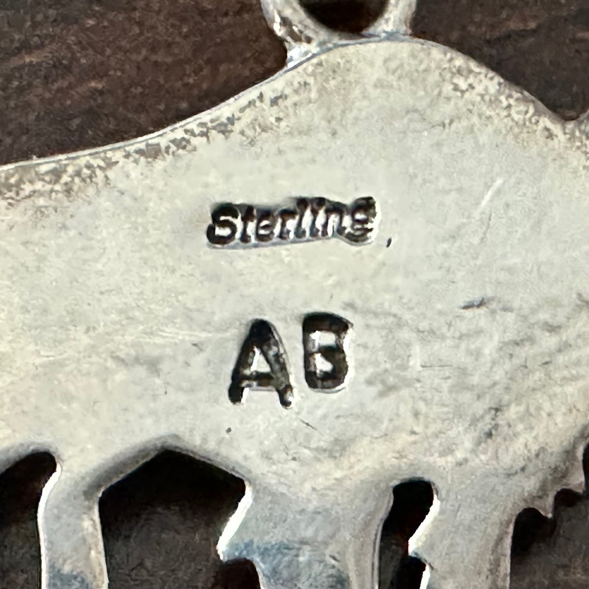 Navajo Anna Begay Lapis Opal Sterling Buffalo Inlay Pendant