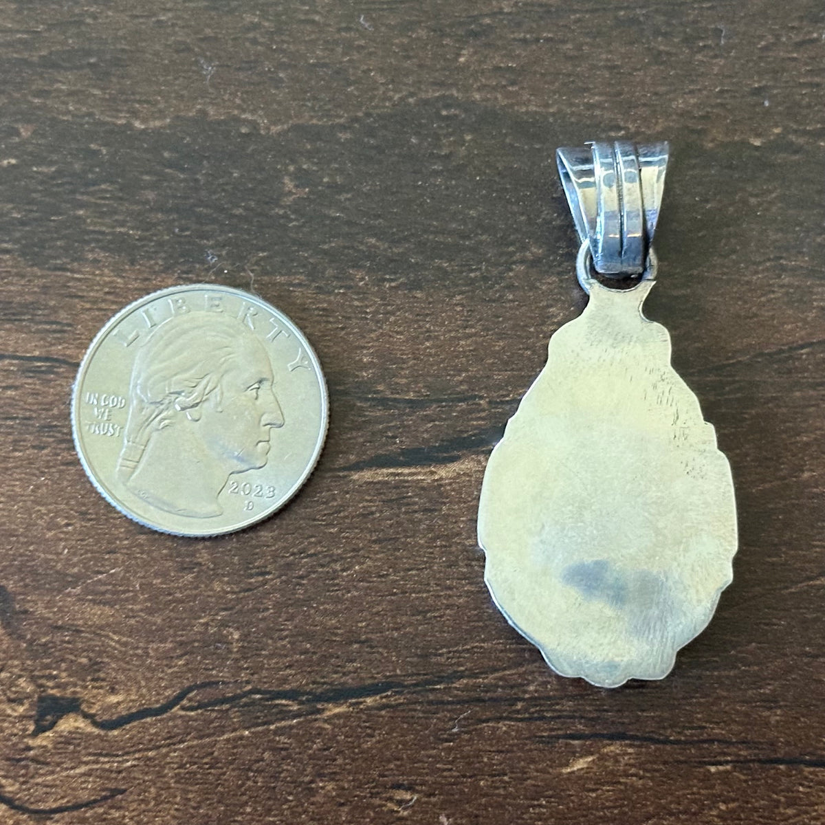 Navajo Kenny Lonjose Turquoise 6 Stone Sterling Twist Wire Raindrop Cluster Pendant