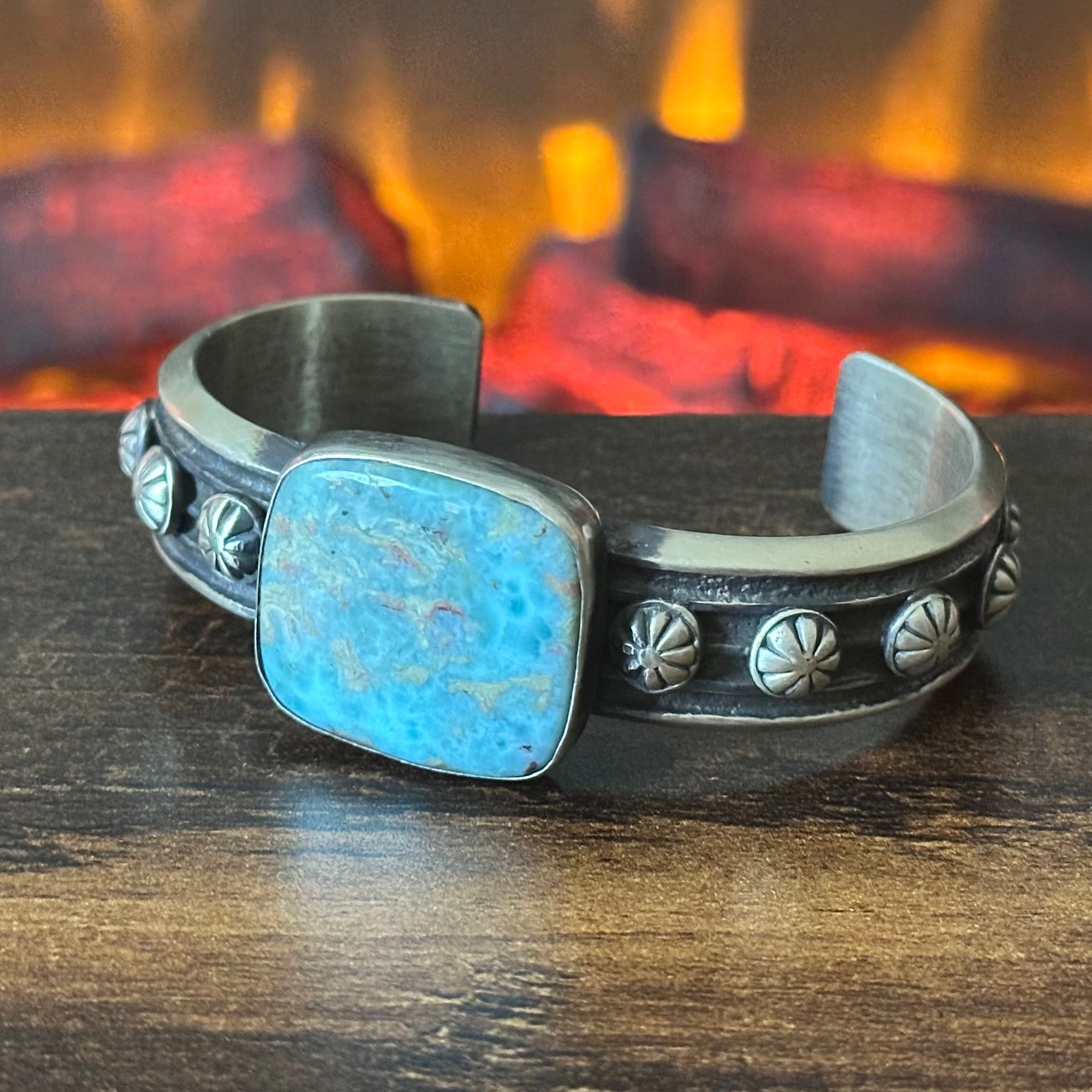 Chimney Butte Larimar Sterling Statement Cuff