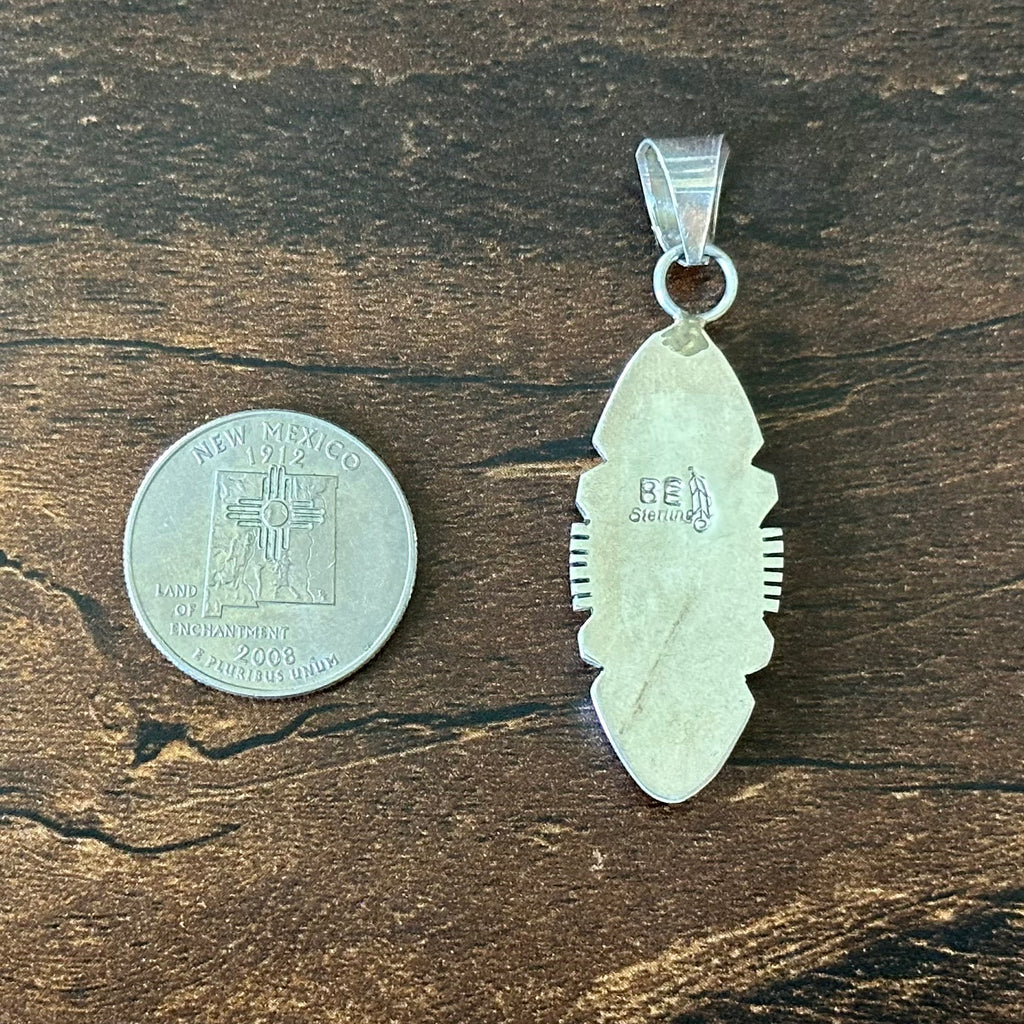 Navajo Brandon Etsitty Turquoise Sterling Inlay Pendant