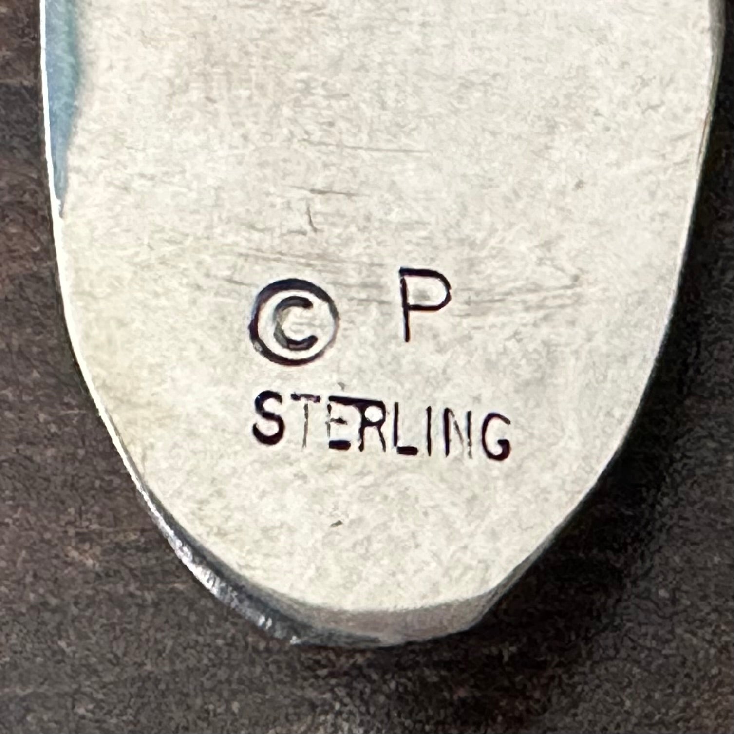 Navajo Felix Perry Turquoise Shadowbox Sterling Hand Stamped Stud Earrings