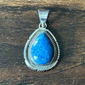 Navajo P.A. Smith Lapis Sterling Teardrop Twist Wire Bezel Pendant
