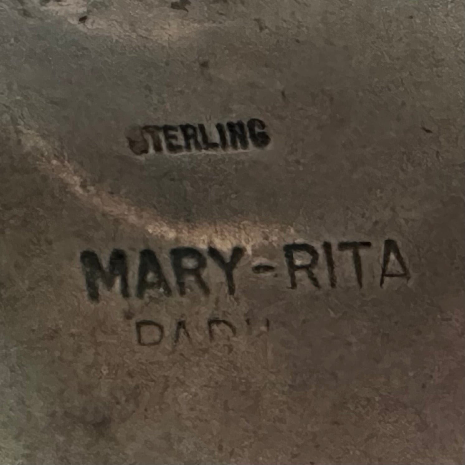 Mary-Rita Signed Sterling Hand Stamped Cuff