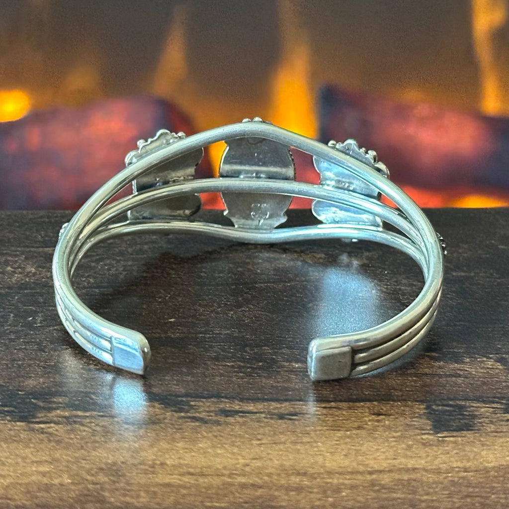 Running Bear Trading Turquoise 3 Stone Twist Wire Bezel Cuff