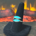 Blue-Green Turquoise Sterling Adjustable Inlay Ring