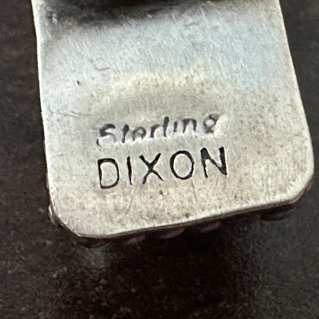 Navajo Judith Dixon #8 Turquoise Sterling Twist Wire Bezel Rectangular Ring
