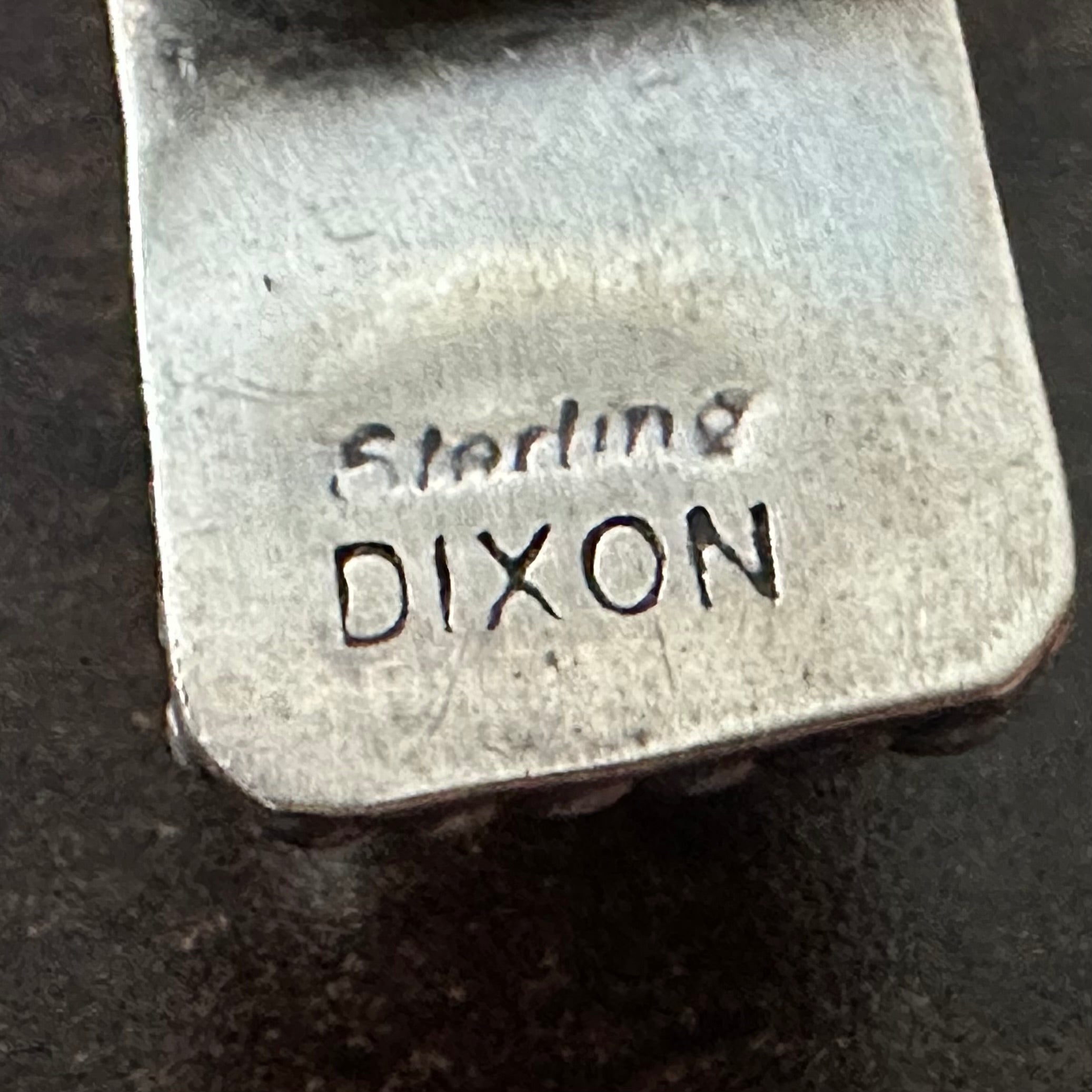 Navajo Judith Dixon #8 Turquoise Sterling Twist Wire Bezel Rectangular Ring