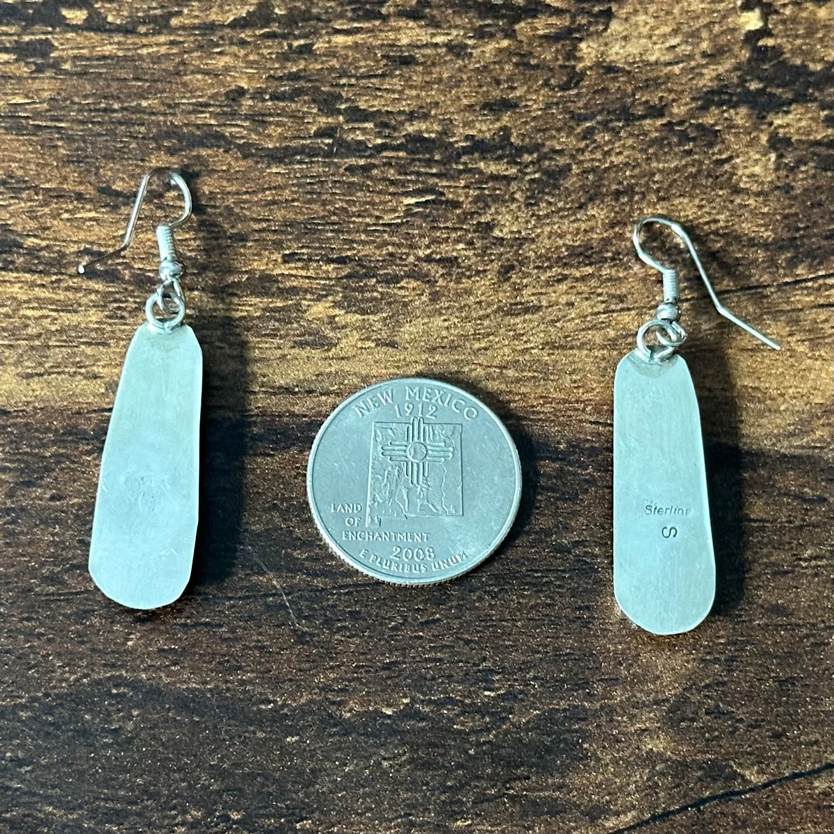 Navajo Gilbert Smith Turquoise Onyx Opal Spiny Oyster Gaspeite Sterling Micro Inlay Dangle Earrings