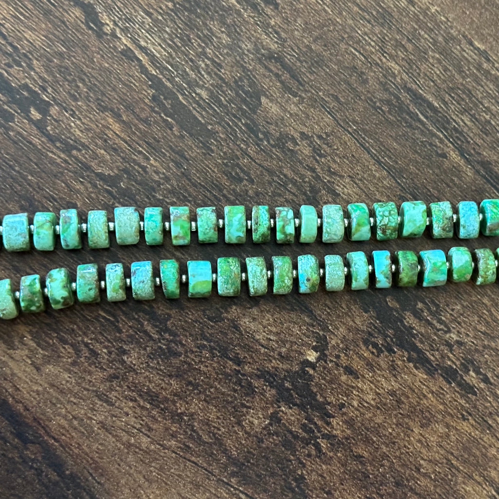 Sonoran Gold Turquoise Sterling Heishi-Style Beaded Necklace