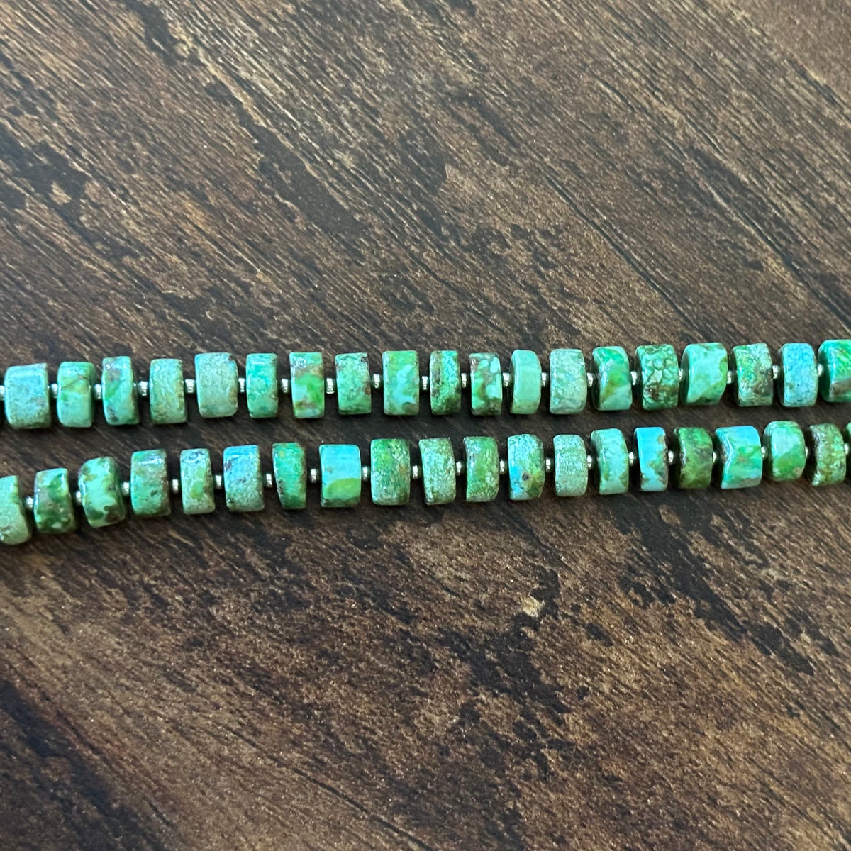 Sonoran Gold Turquoise Sterling Heishi-Style Beaded Necklace