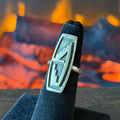 Pictogram Signed Sterling Overlay Ring