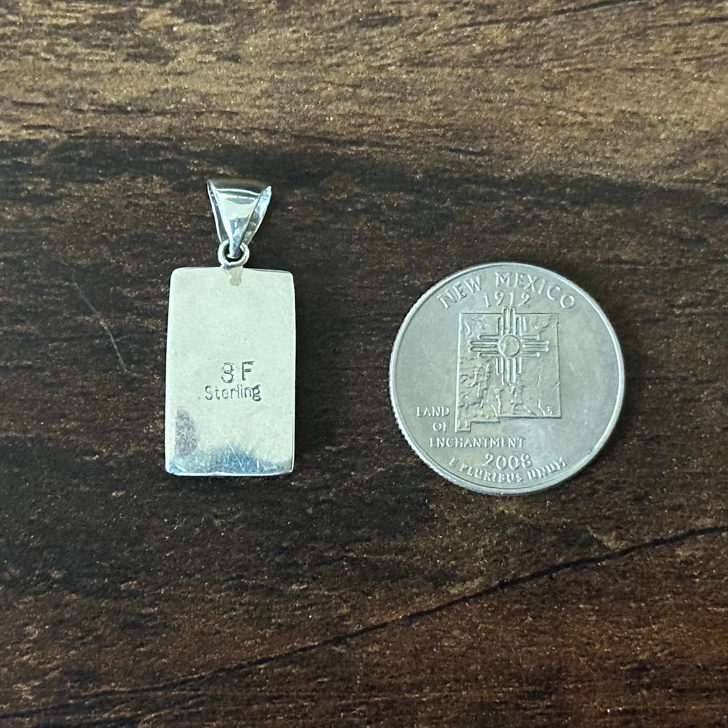 Navajo Steve Francisco Lapis Gaspeite Opal Sterling Geometric Inlay Pendant