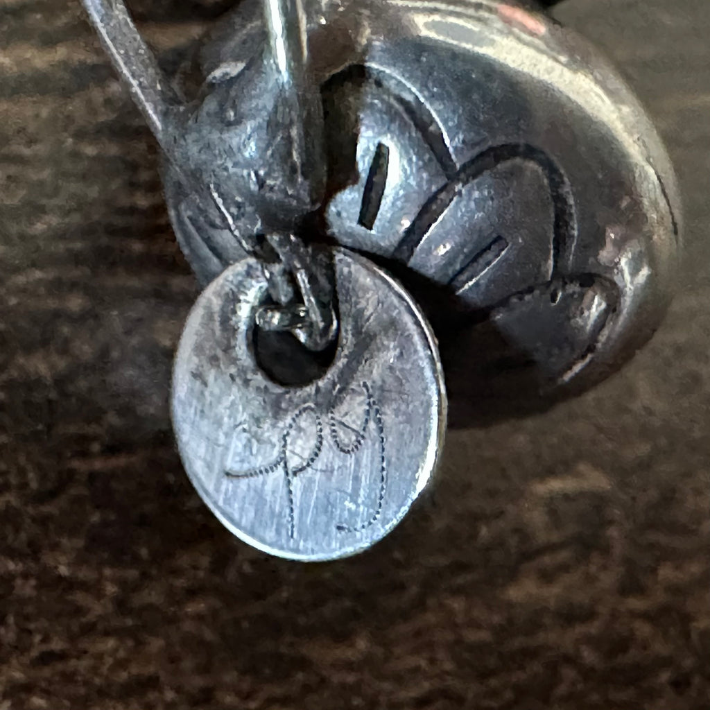 Vintage PY Signed Handmade Sterling Floral Stamped Pearls