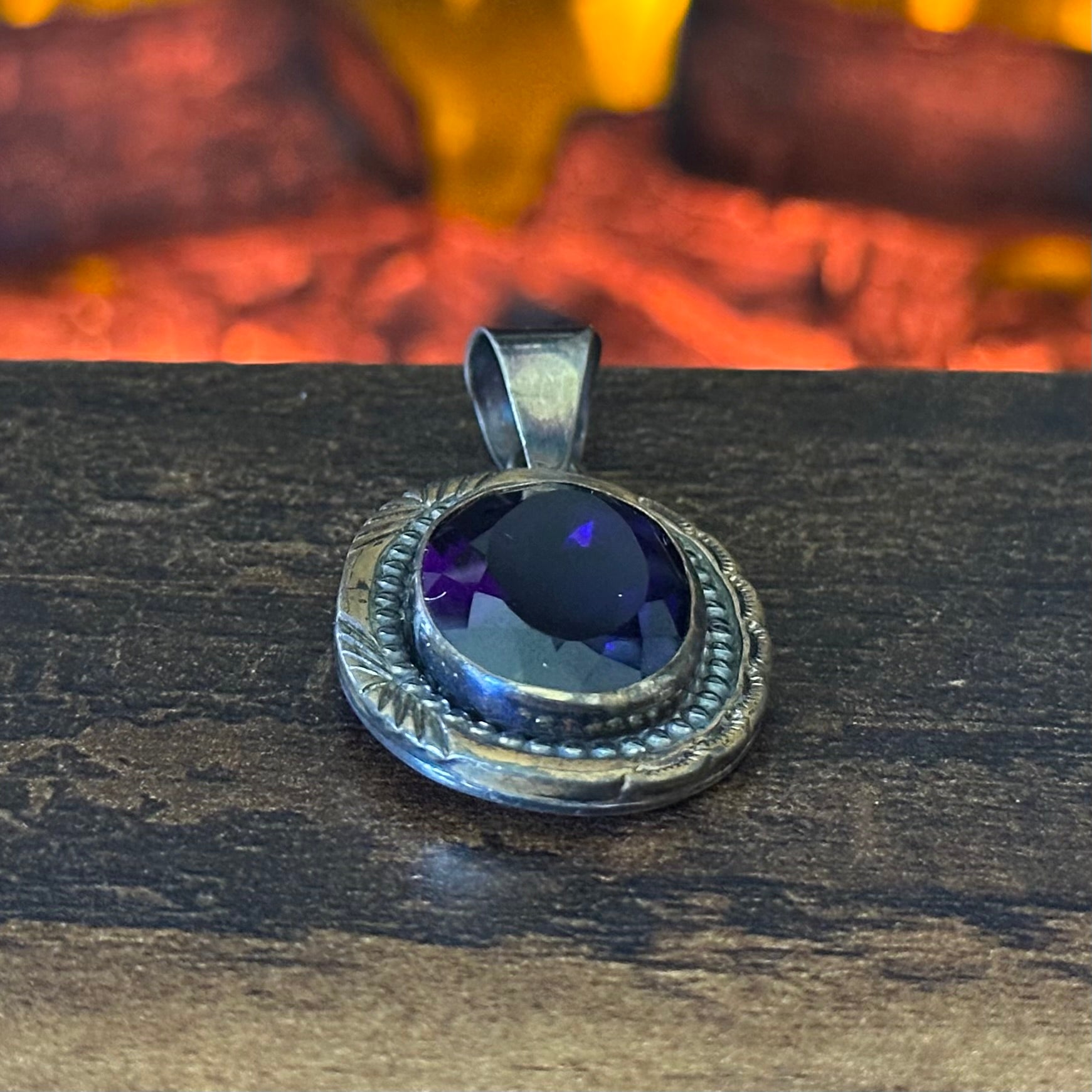 Lee Bennett Amethyst 12K Gold Filled Hand Stamped Sterling Pendant
